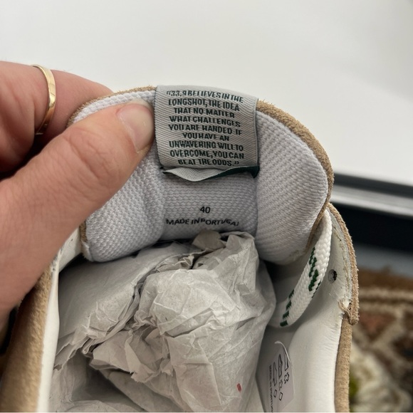 339 Elite Edition Varsity Green Cream Suede Designer Classic Lace Up Sneakers 40 - Picture 8 of 8